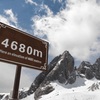 4680m elevation sign in the mountains, showcasing altitude information for altitude sickness management.