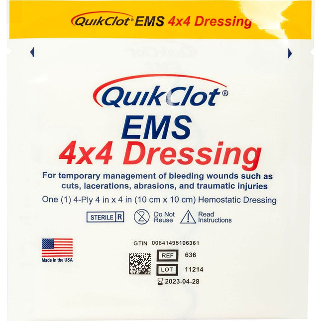 ViTAC QuikClot EMS 4″ X 4″ Dressing Hemostatic Gauze - Pack of 2