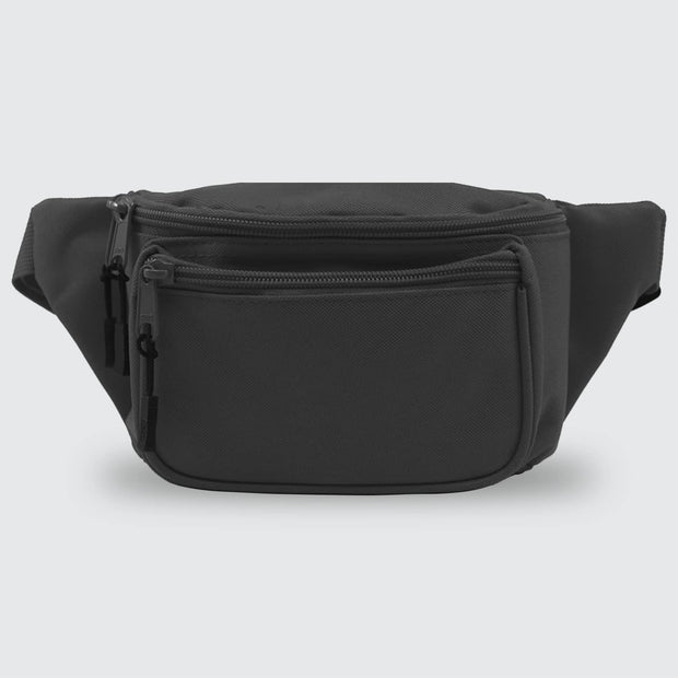 First Aid Fanny Pack for On-the-Go Adventures with multiple zippered pockets.