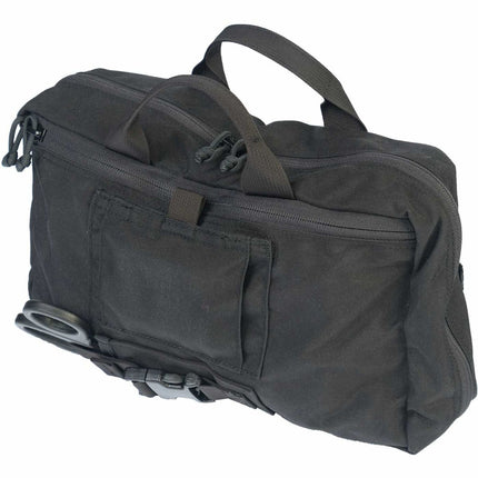 Patrol Vehicle Trauma Kit with combat gauze, organized black medical bag for first responders and tactical teams.