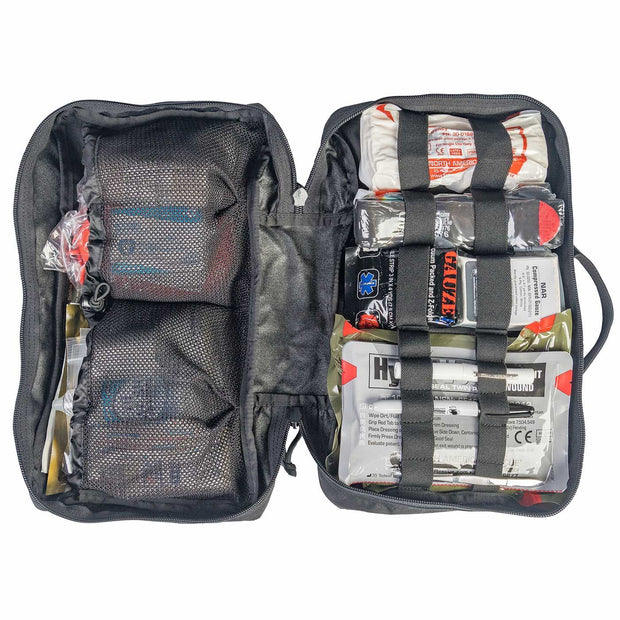 Interior view of the Patrol Vehicle Trauma Kit, featuring organized medical supplies for rapid access in emergencies.