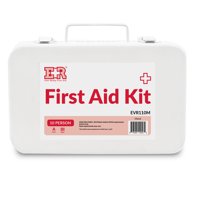 10-Person First Aid Kit – Metal Case