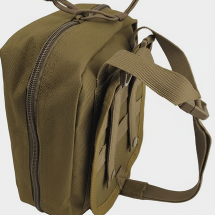 General Purpose IFAK first aid kit showing rip-away design, MOLLE straps, and convenient carrying handle.