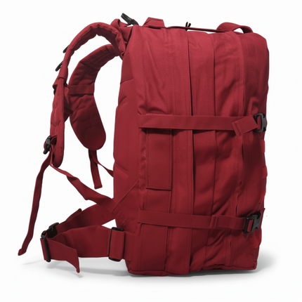 STOMP Medical Backpack side view showing durable design and straps for tactical use.