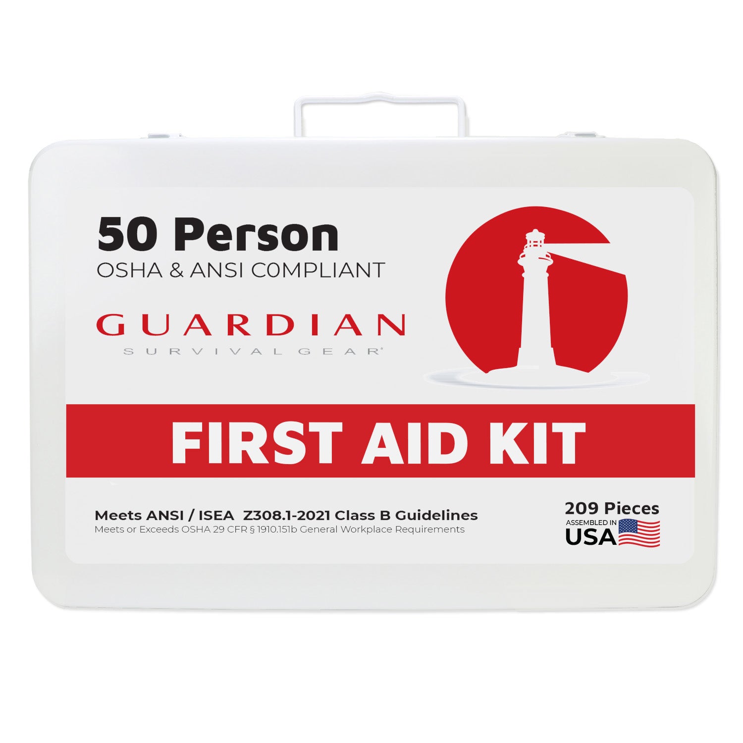 Guardian Survival Gear First Aid Kit – 209 Pieces, ANSI Class B, Built for 25–50 Person Workplaces