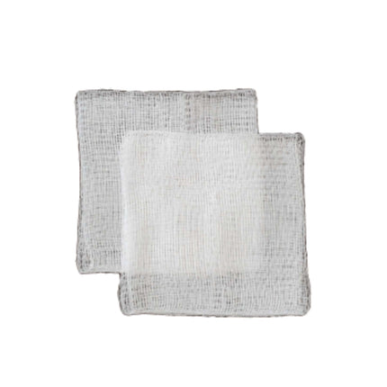 Sponge Gauze pads in 4"x4" size, 8-Ply thickness, stacked for wound care and cleaning.