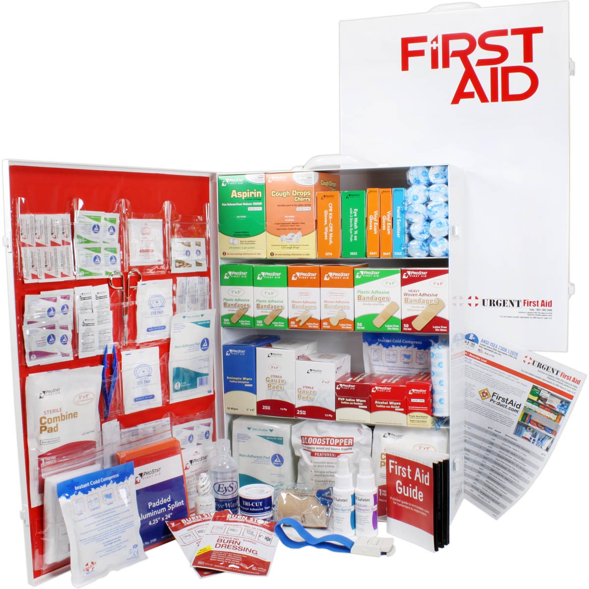 4-Shelf Industrial First Aid Station – 1,125 Pieces for High-Risk Workplaces (ANSI B+, OSHA Compliant)