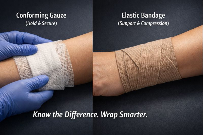 Conforming Gauze vs. Elastic Bandages: Know the Difference - Comparison of bandaging techniques.