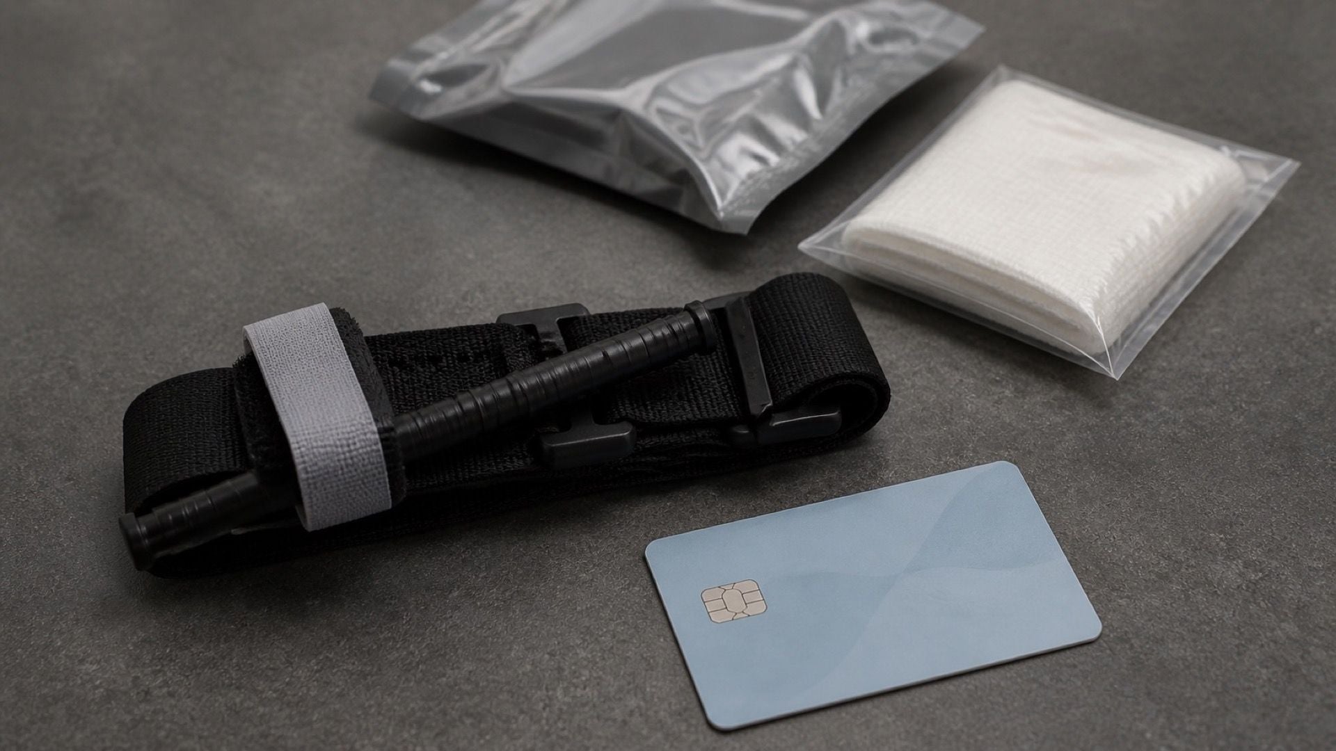 Tourniquet eligible for HSA card purchase displayed with card