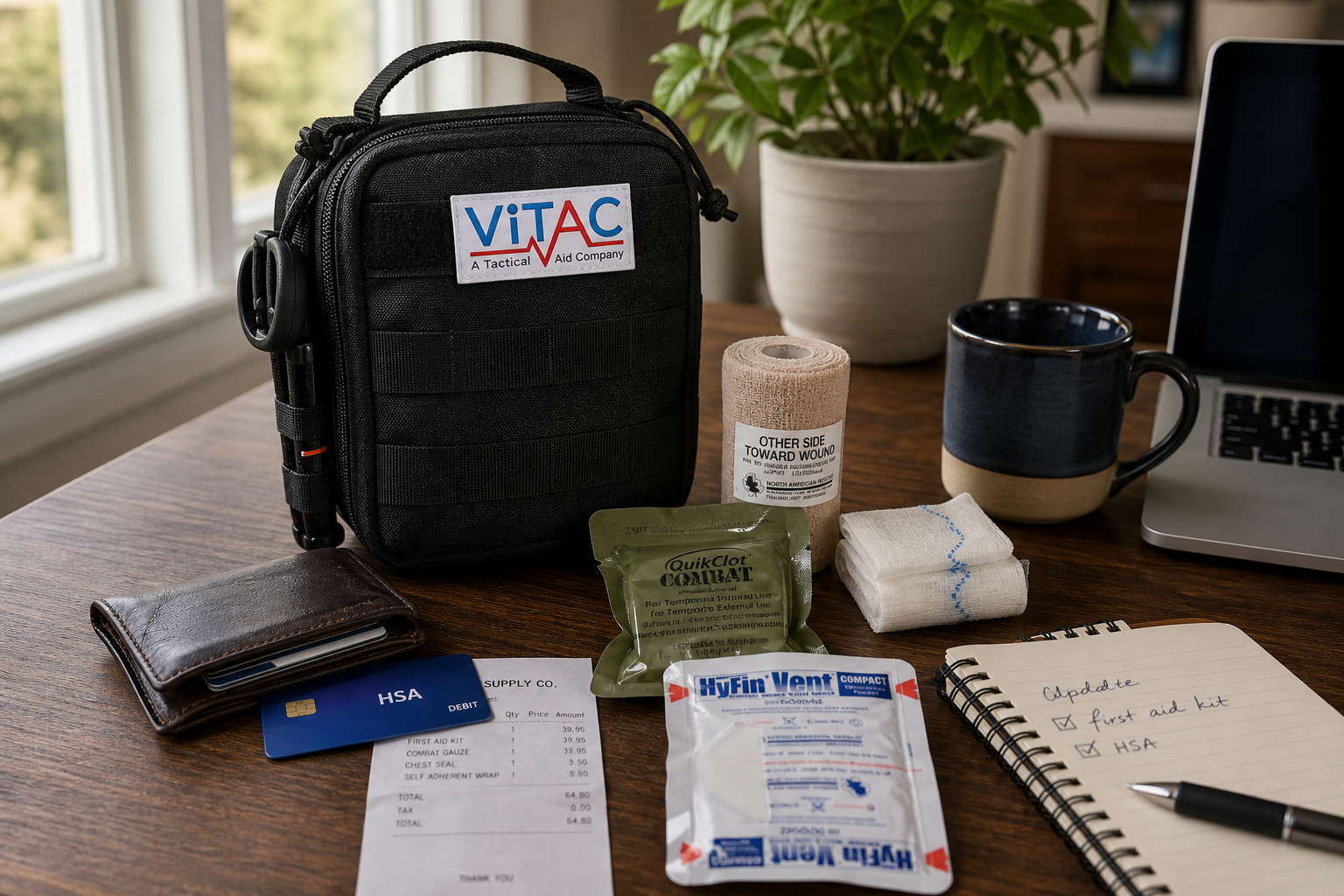 Bleeding control kit with HSA FSA eligibility documentation showing health savings account qualifying trauma supplies