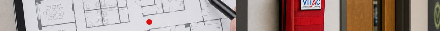 Building floor plan with bleed control kit placement markers showing coverage zones and recommended kit density per square footage