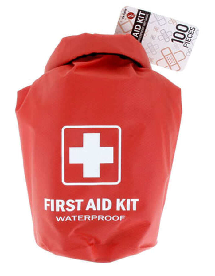 Basic First Aid Kits including 100-piece waterproof, 131-piece all purpose, and General Purpose first aid kits.