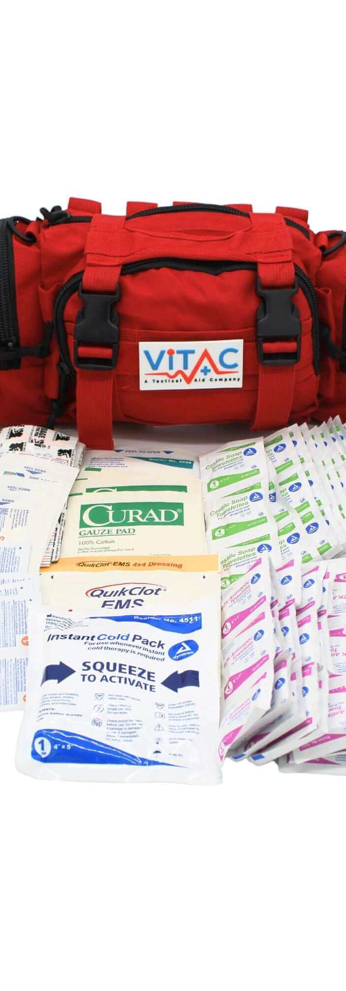 Home and Vehicle Emergency Kits including ViTAC Home First Aid Kit and Vehicle Trauma Response Kit for household preparedness.