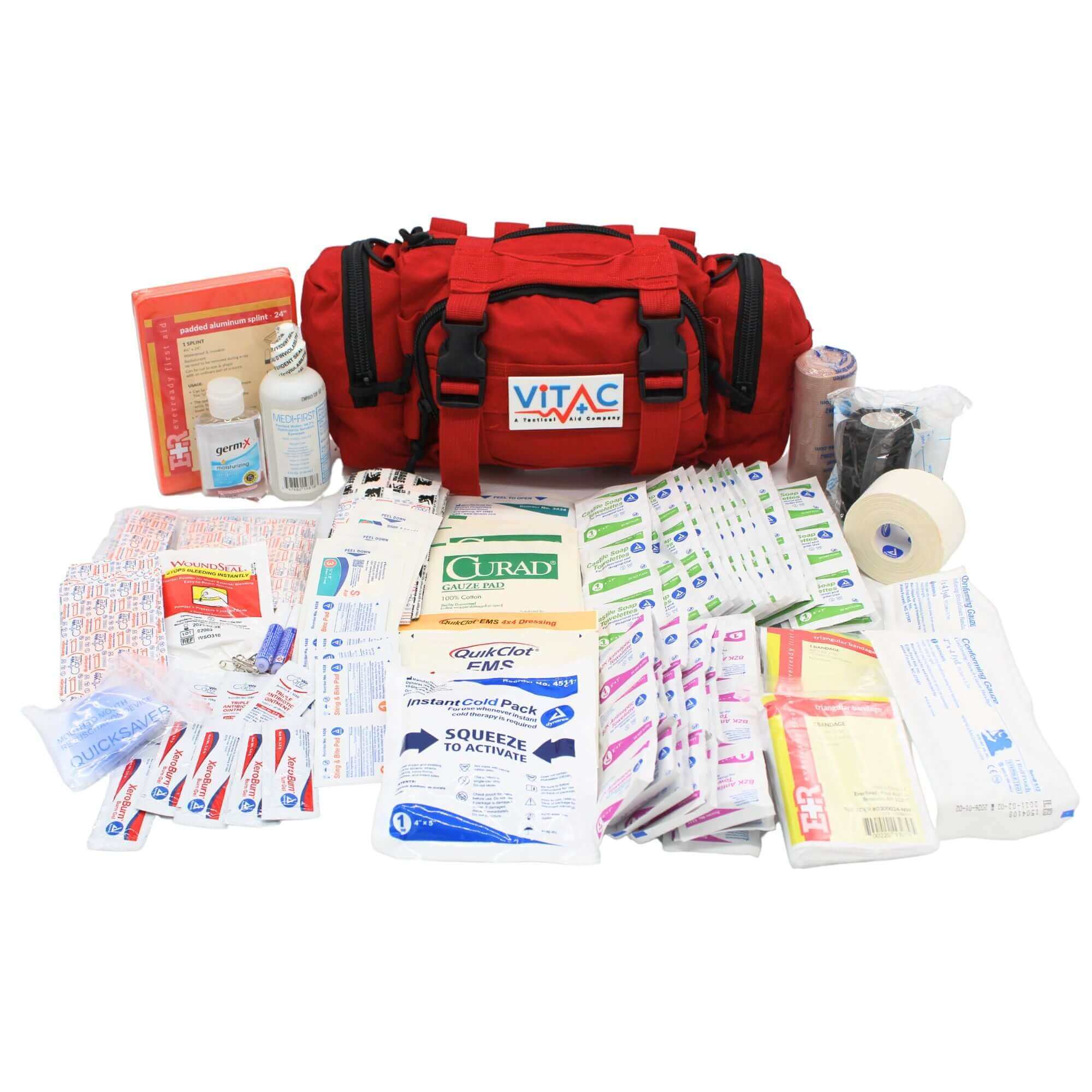 Home and Vehicle Emergency Kits including ViTAC Home First Aid Kit and Vehicle Trauma Response Kit for household preparedness.