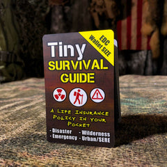 Tiny Survival Guide wallet-sized reference for ultimate survival tips guide and emergency preparedness.