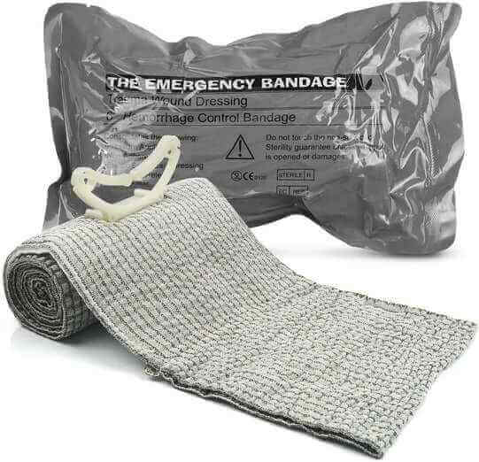 Pressure dressings and trauma bandages including Israeli Emergency Bandage and NAR Emergency Trauma Dressing.