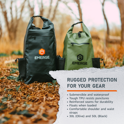Emerge Heavy Duty Dry Bag (30L) – Waterproof Survival & Outdoor Gear Protection