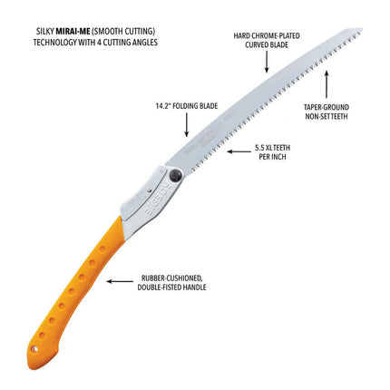 Silky Bigboy 2000 Folding Saw – 14.2″ Curved Blade for Trail & Camp