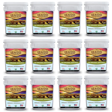 Organic Meal Bucket - 1 Person 1 Week - 62 Servings -  Emergency Food Survival Kit