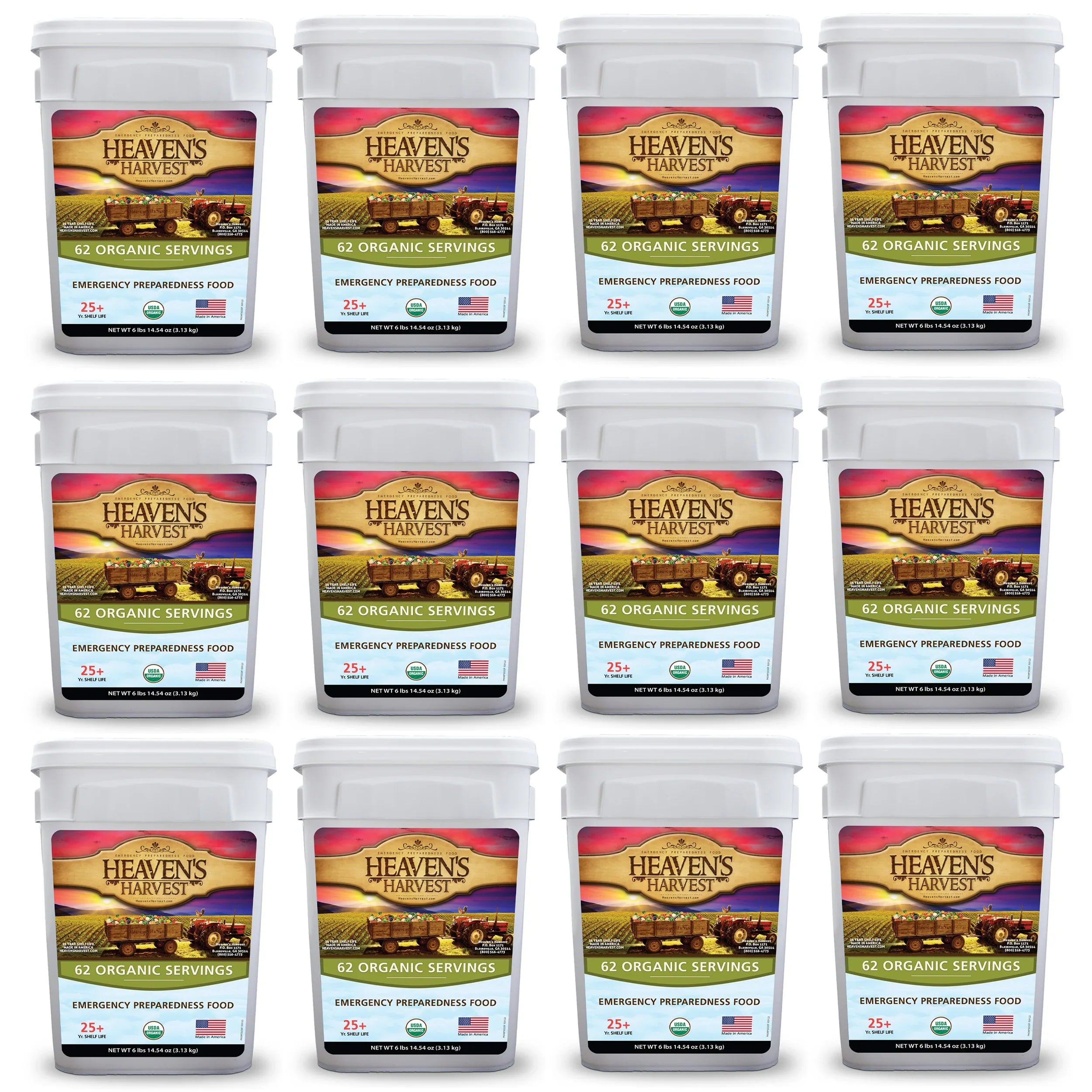 Organic Meal Bucket - 1 Person 1 Week - 62 Servings -  Emergency Food Survival Kit