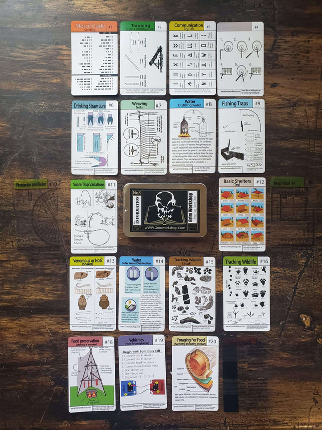 Wilderness Survival Tip Card Kit – 20 Waterproof Field Guide Cards