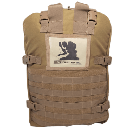 STOMP Complete Trauma Backpack with first aid supplies, tourniquet, and hemostatic agents for tactical professionals and medics.