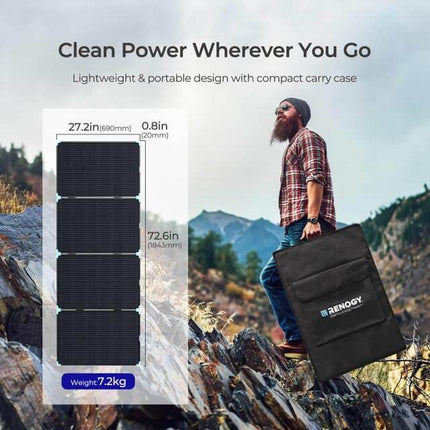 Renogy 220W Lightweight Portable Solar Suitcase – Foldable Off-Grid Power System