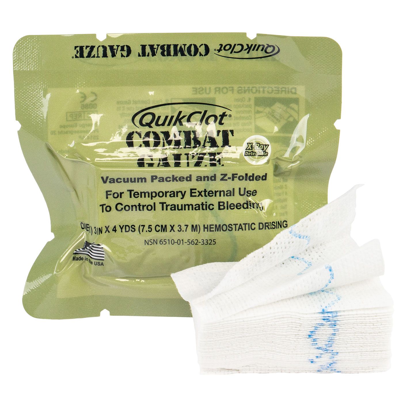 ViTAC QuikClot Combat Gauze Z-fold Hemostatic