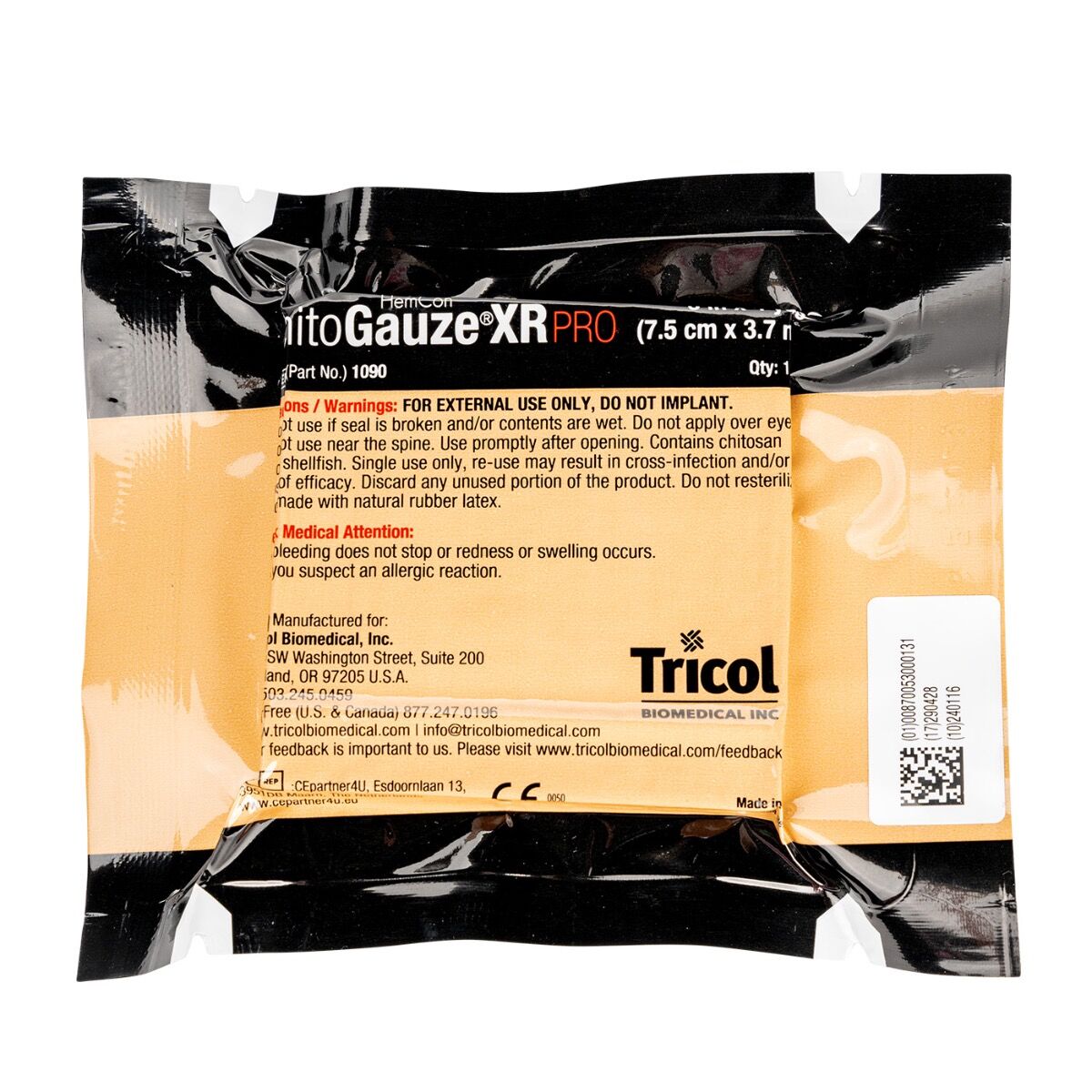 ChitoGauze® XR PRO – Hemostatic Z-Fold Gauze with Antimicrobial Protection
