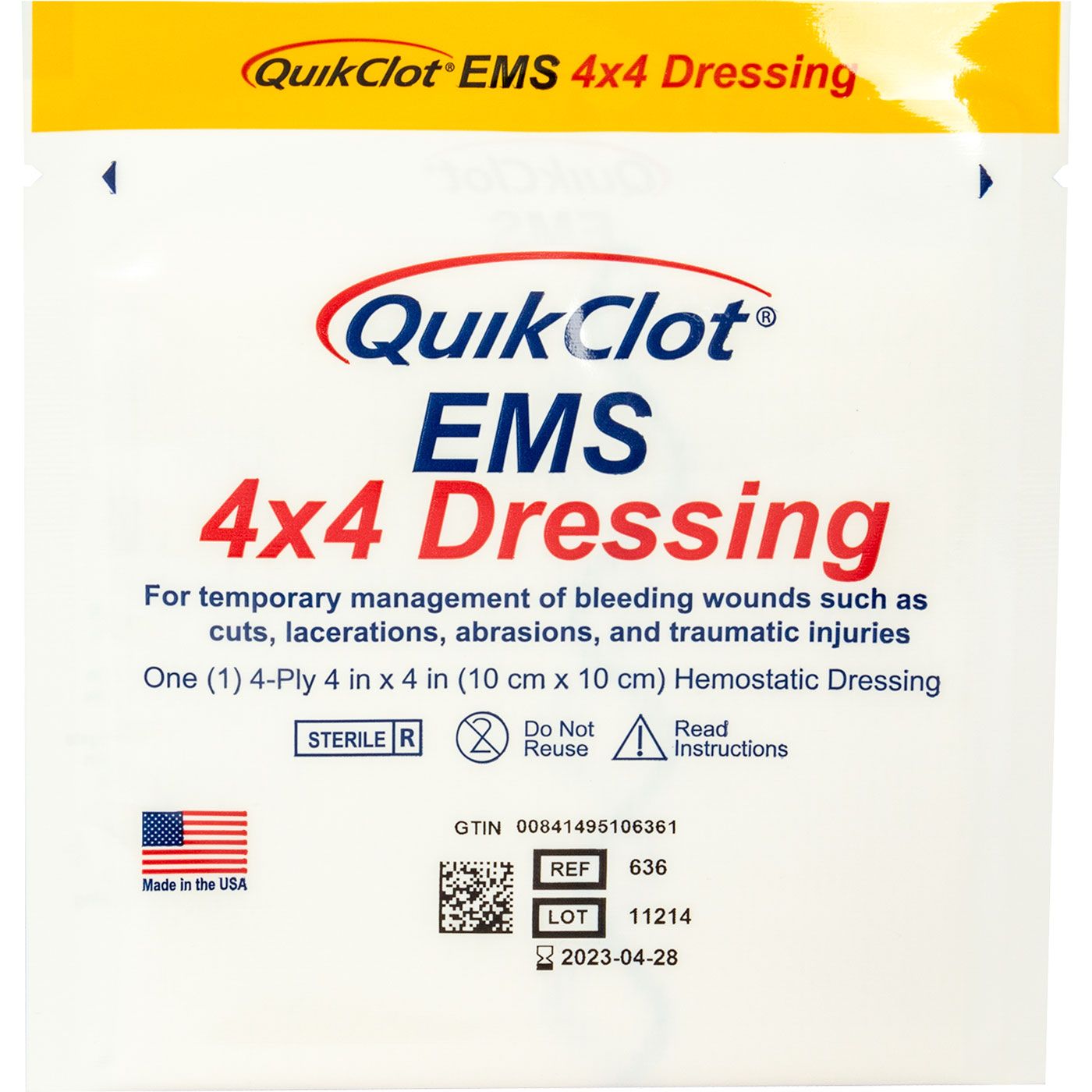 ViTAC QuikClot EMS 4″ X 4″ Dressing Hemostatic Gauze - Pack of 2