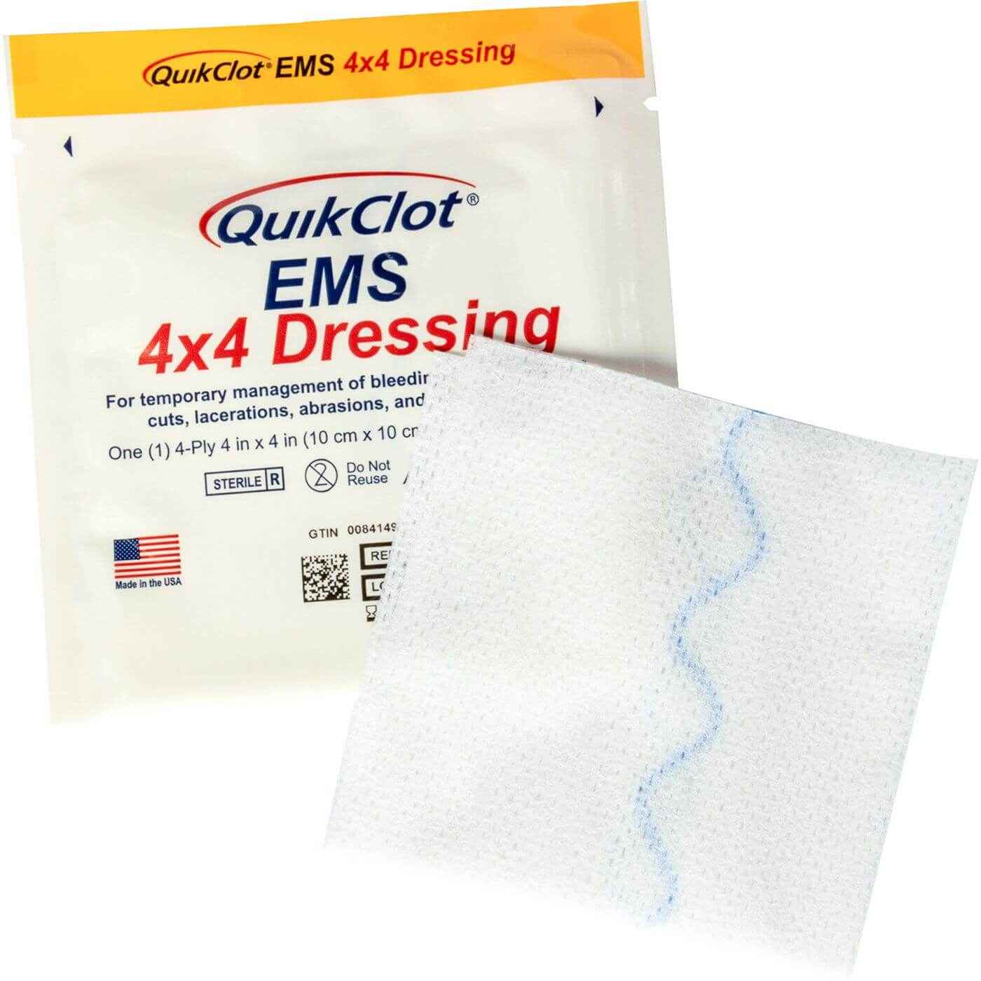 Quick Clost Packing QuikClot EMS 4″ X 4″ Dressing Hemostatic Gauze - Pack of 2 — ViTAC ...