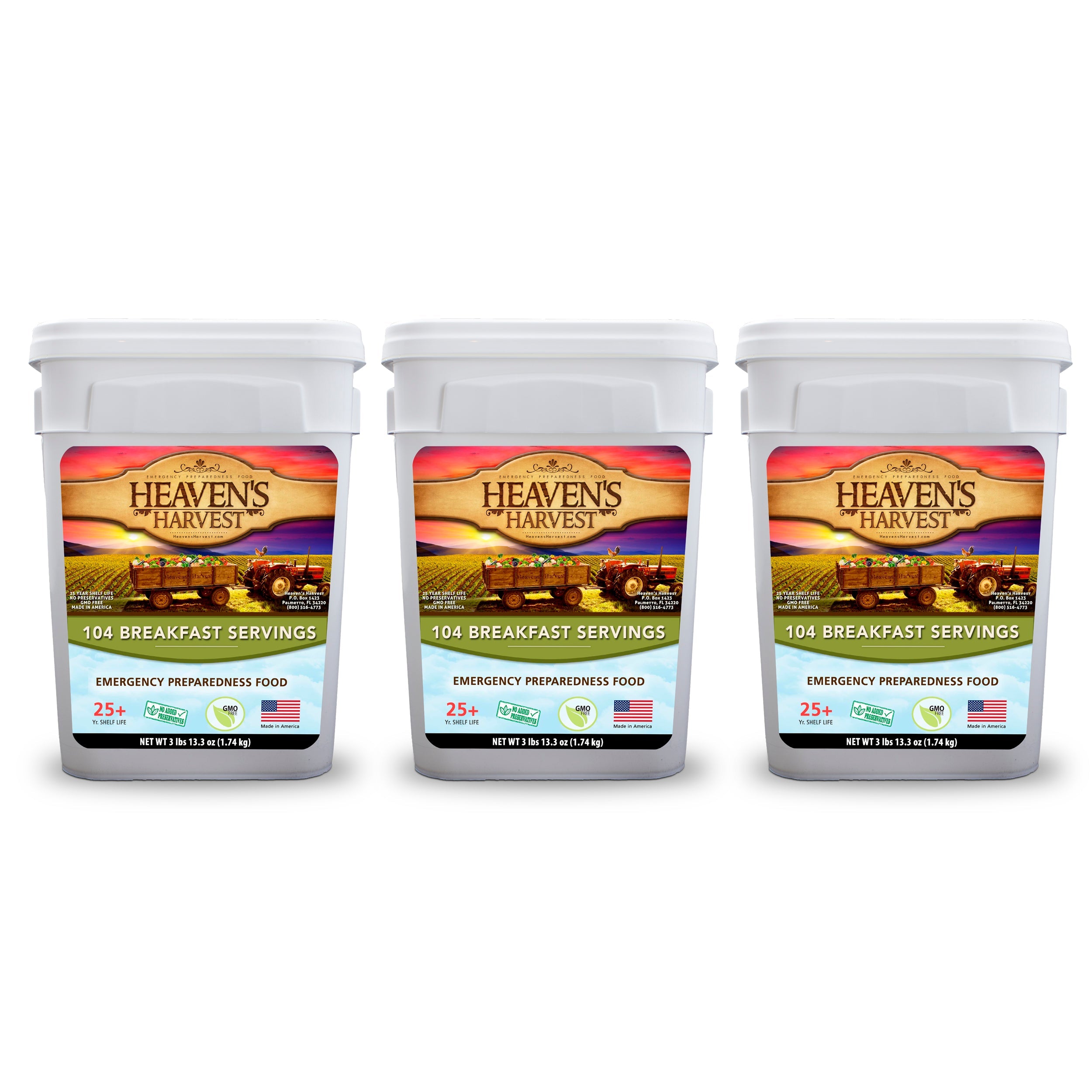 Combo Kit - Breakfast, Entree + Protein - 3 Months - 308 Servings - Emergency Survival Food Kit