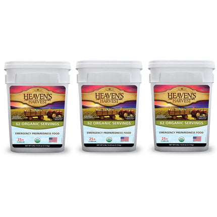 Organic Meal Bucket - 1 Person 1 Week - 62 Servings -  Emergency Food Survival Kit
