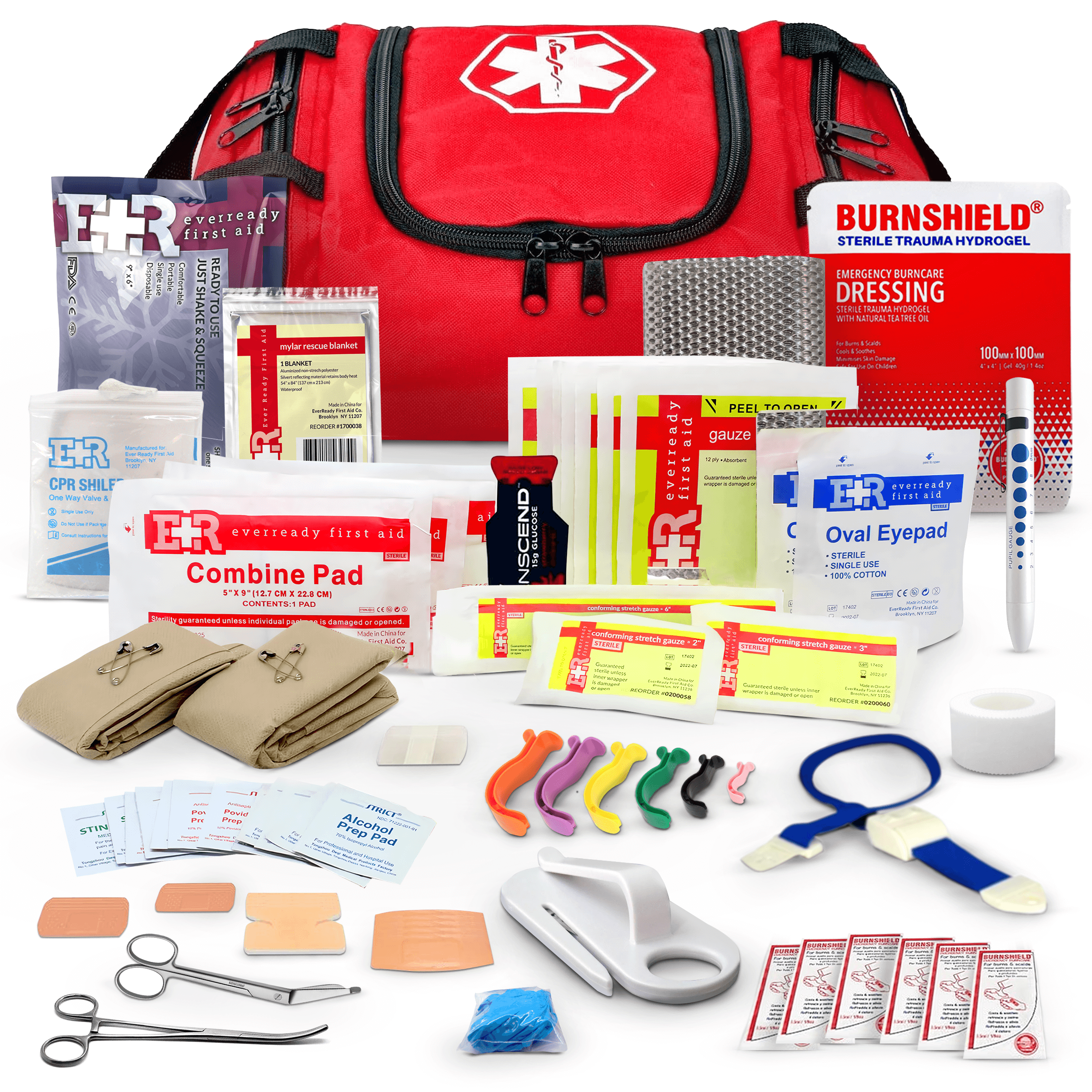 First Responder Trauma Kit - EMT bag with essential medical supplies and tools for emergency situations.