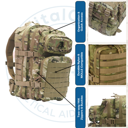 Tactical Trauma & First Aid Backpack w/Adv Bleeding Control