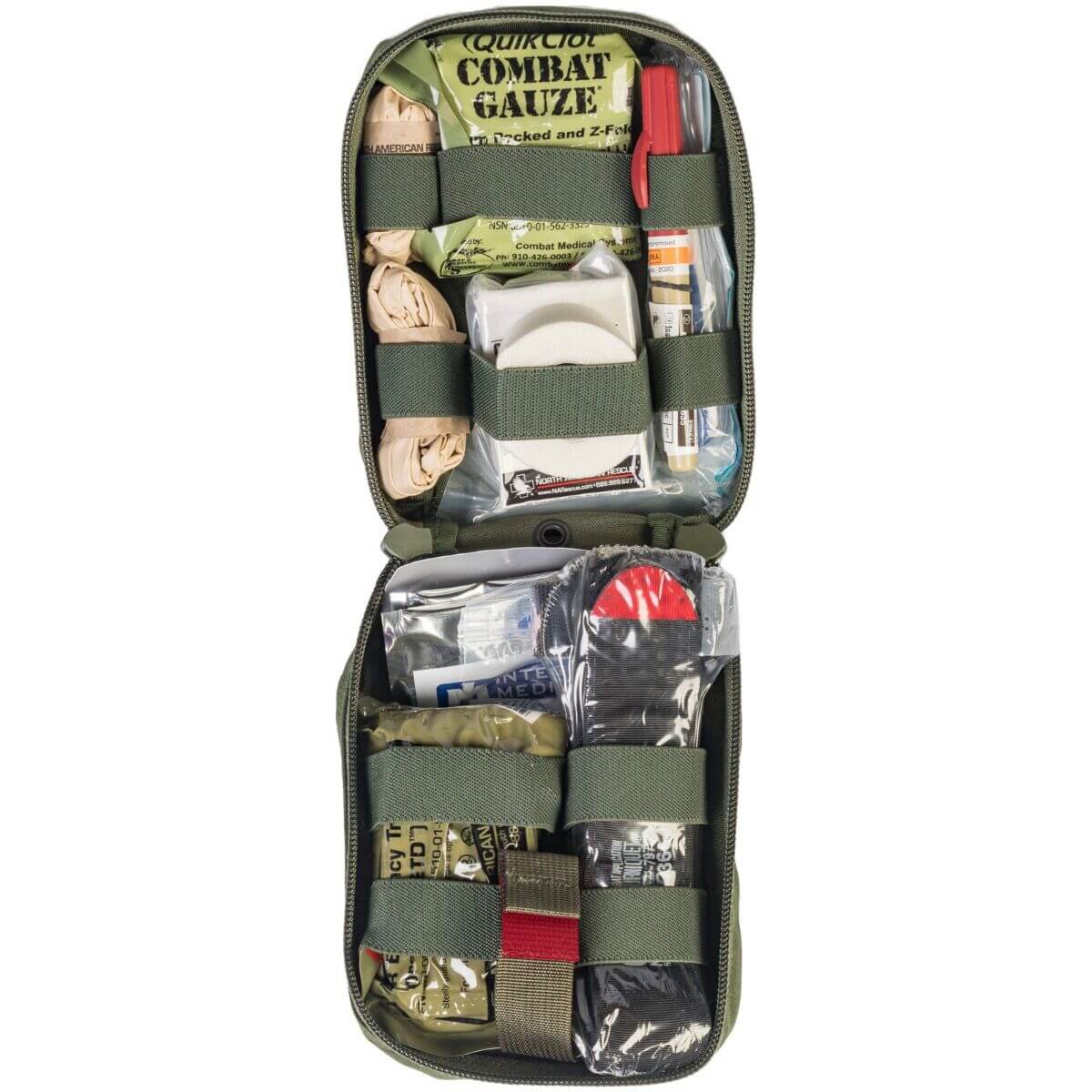 K-9 Handler IFAK showing trauma supplies for K9 and handler emergency medical situations.