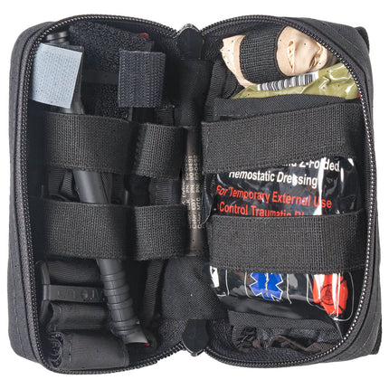 M-FAK Mini First Aid Kit – Compact Trauma Response opened, showing essential trauma supplies.