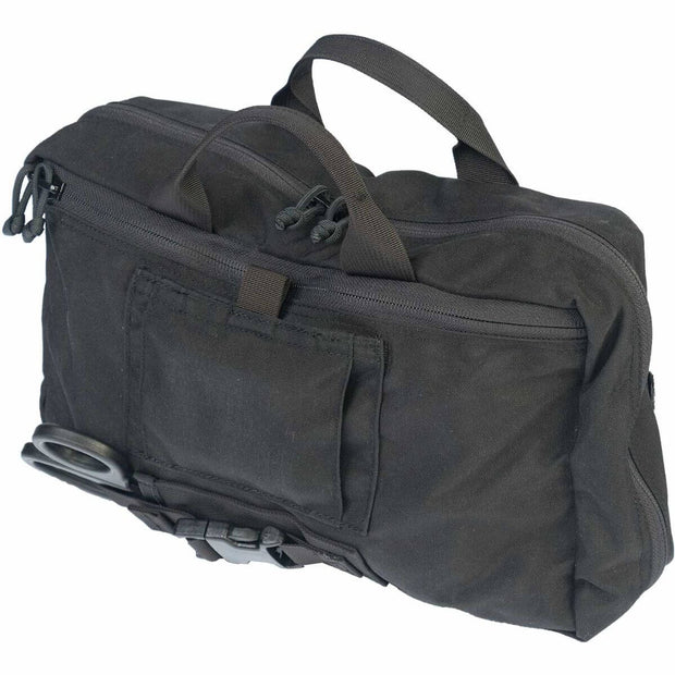 Patrol Vehicle Trauma Kit with combat gauze, organized black medical bag for first responders and tactical teams.