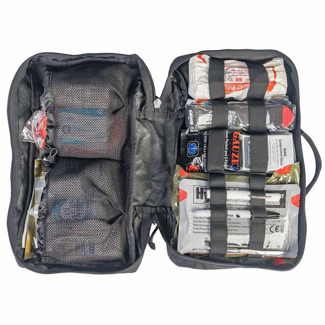 Interior view of the Patrol Vehicle Trauma Kit, featuring organized medical supplies for rapid access in emergencies.