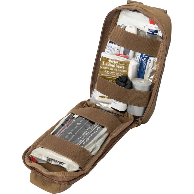K9 Handler ROO M-FAK opened showing efficient layout of trauma supplies for K9 and human emergencies.