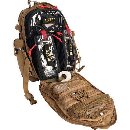 K-9 Mini Medic Kit showcasing a compact trauma aid system with organized compartments for emergency supplies.