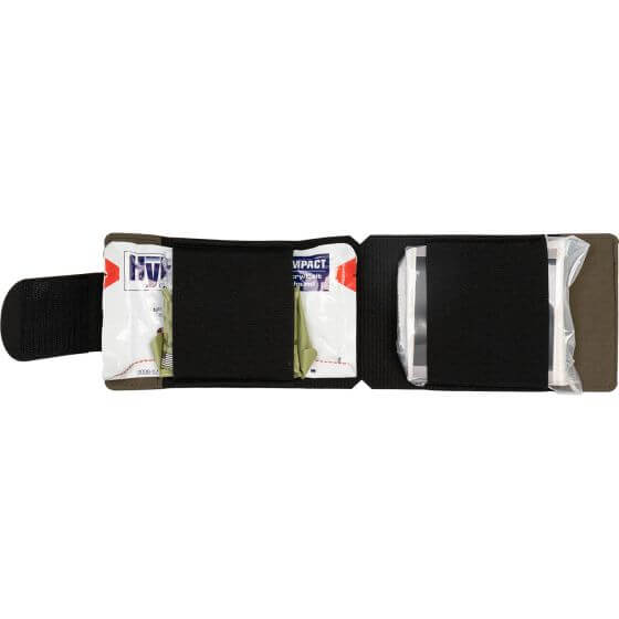 Everyday Carry (EDC) Wallet Kit displayed open, showcasing essential trauma gear inside.