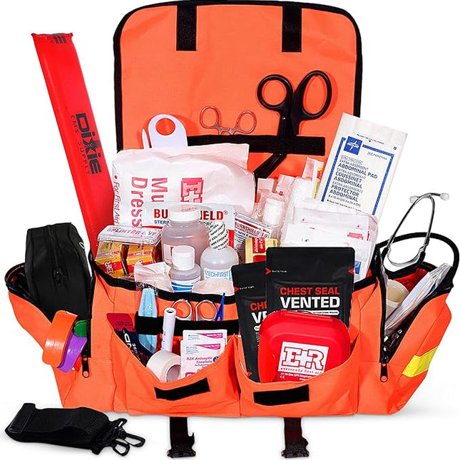 Fully Stocked EMT Trauma Kit – Emergency Medical Bag for First Responders & Trauma Care