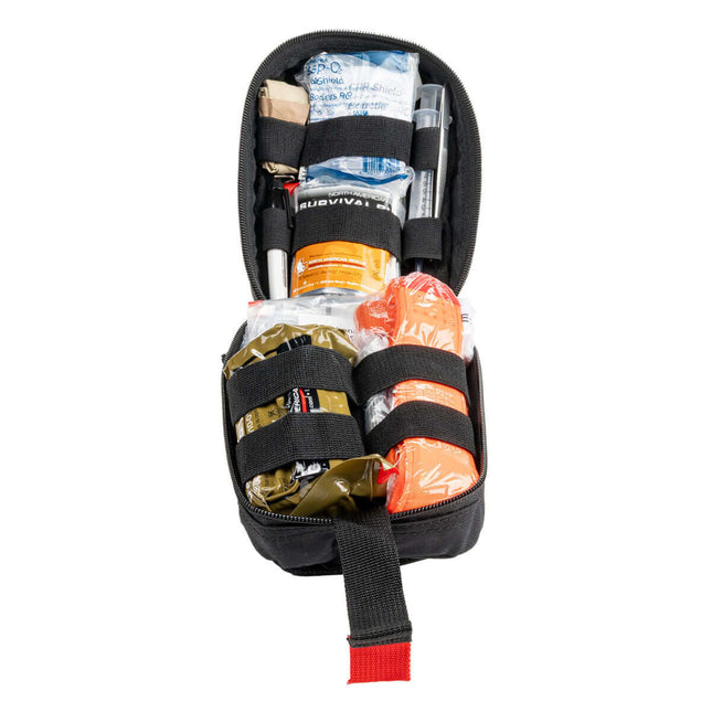 Solo IFAK individual first aid kit featuring compact trauma care supplies.