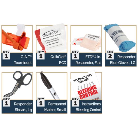 NAR Bleeding Control Kit — STB includes essential items for emergency bleeding control.