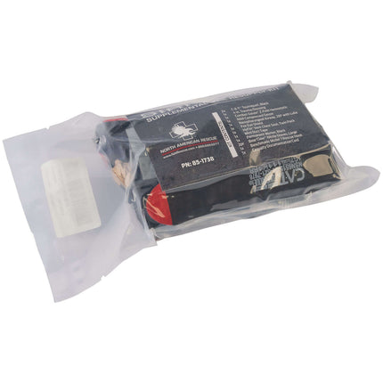 Supplement package with a white container and clear plastic cover on a white background