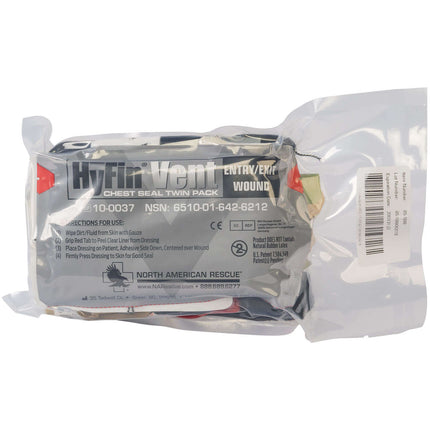 Hyfin Vent chest seal twin pack in clear packaging on a white background