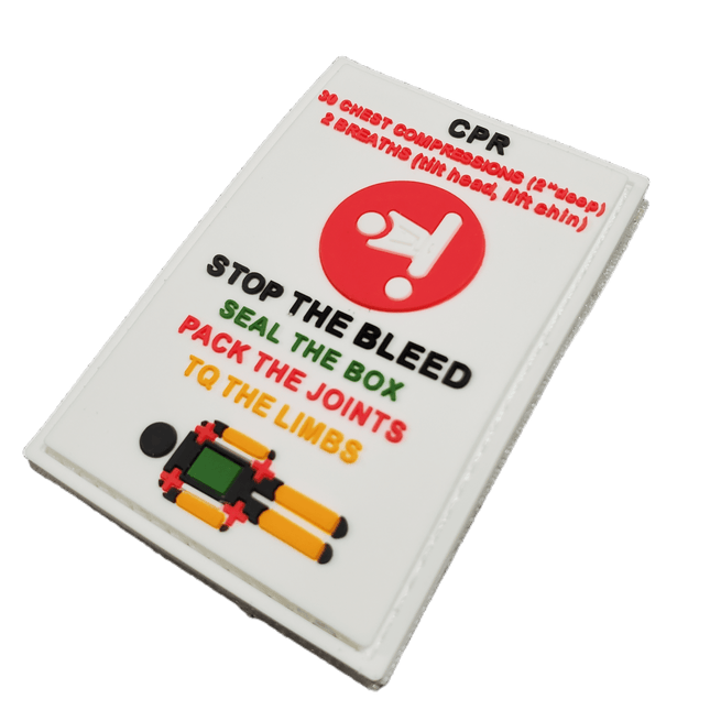 Storage Pocket Patch:  "Stop Bleed" and "CPR" Quick Reference