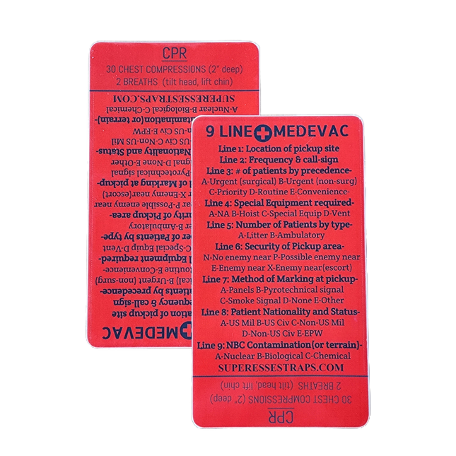9 Line MedEvac Decal - U.S. Military Truncated Medical Evacuation Reference Sticker & CPR