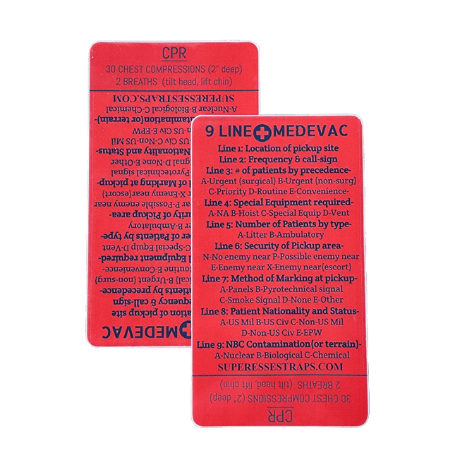 9 Line MedEvac Decal - U.S. Military Truncated Medical Evacuation Reference Sticker & CPR